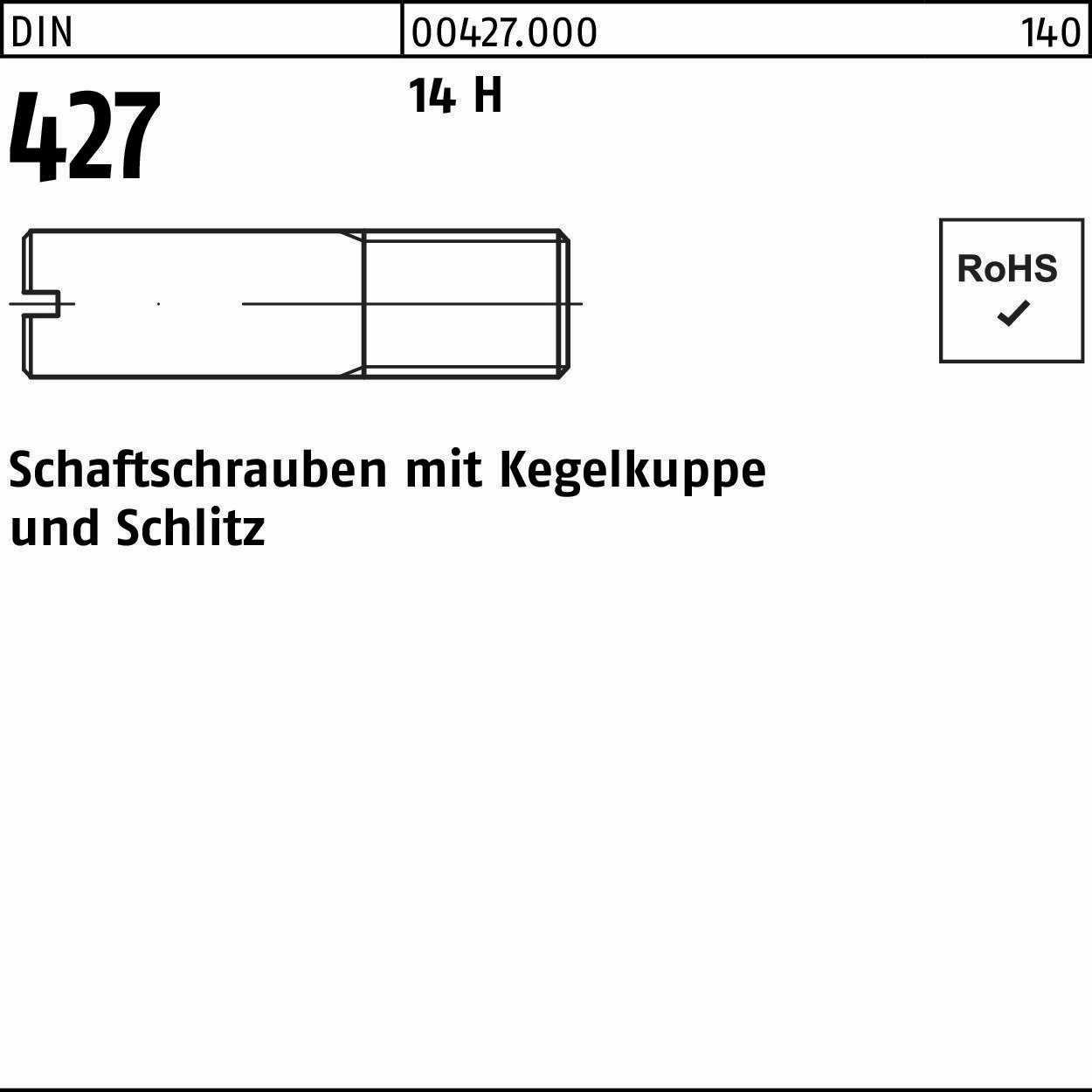 Schaftschraube DIN 427 m.Kegelkuppe/Schlitz