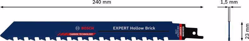 Säbelsägeblatt Expert Hollow Brick L.240mm B.23mm TPI 2 12,7mm 1 St./Karte
