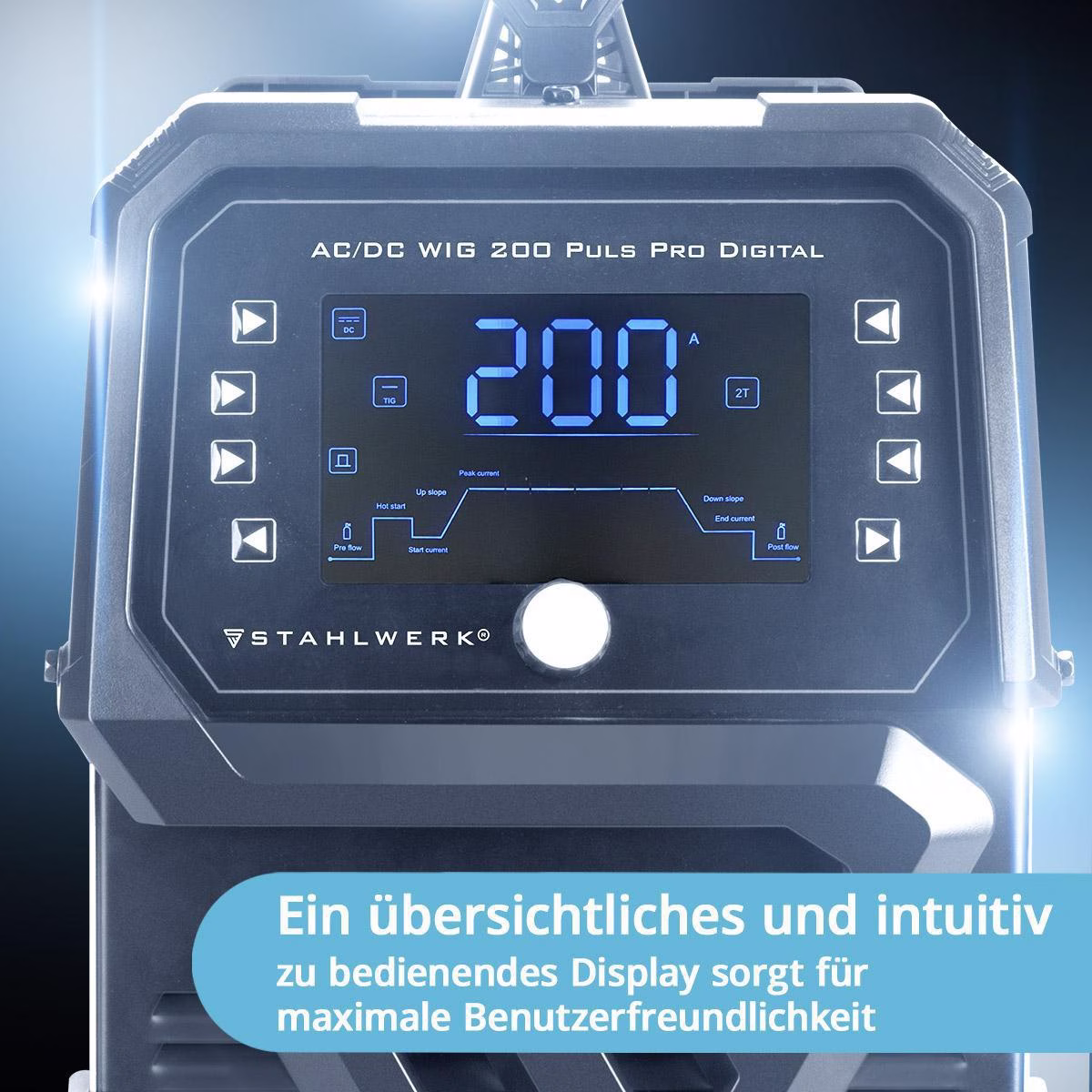 Schutzgasschweißgerät AC/DC WIG 200 Puls Pro Digital Einzelgerät m.Zub