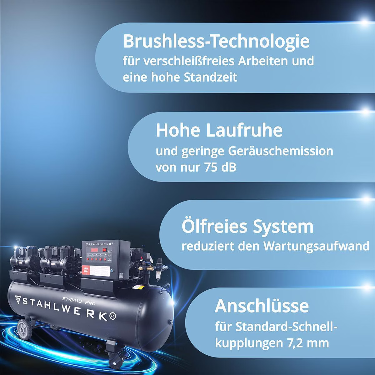 Kompressor ST-2410 Pro 1250l/min 10bar 240l
