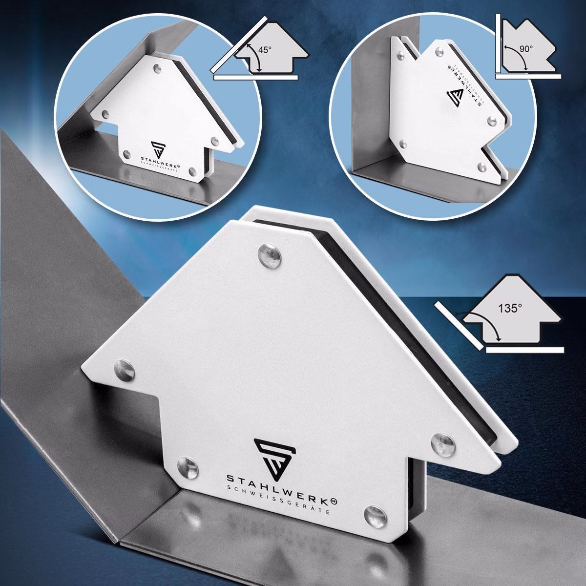 Magnet-Schweißwinkel 9 & 25 lbs/4 & 11,3kg daN 45Grad,90Grad u.135Grad
