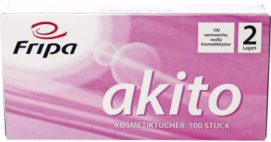Kosmetiktuch akito 6011107 21x20cm 2-lagig weiß 100 St./Pack.