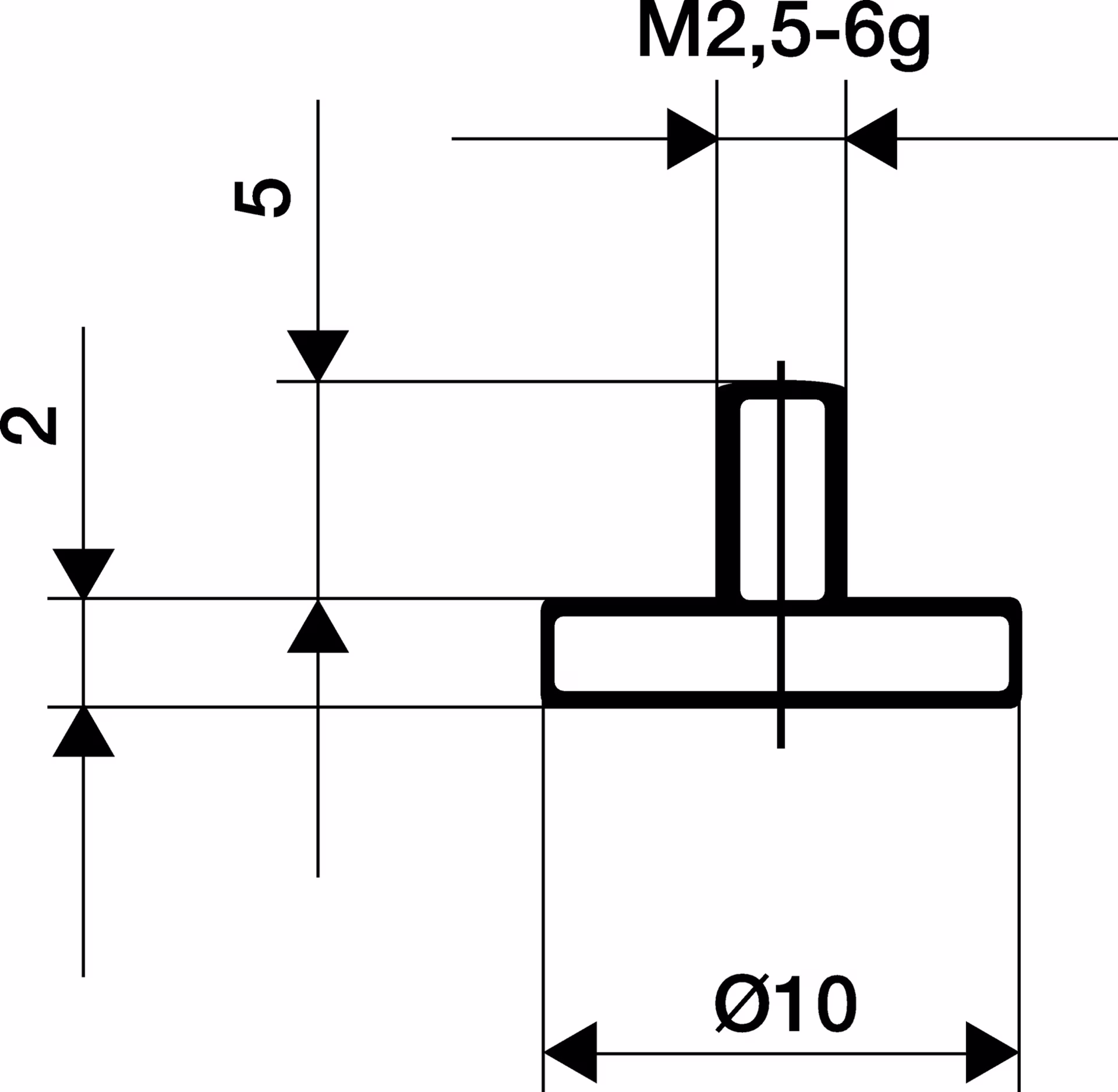 Messeins.D.30mm plan M2,5 STA z.Messuhren
