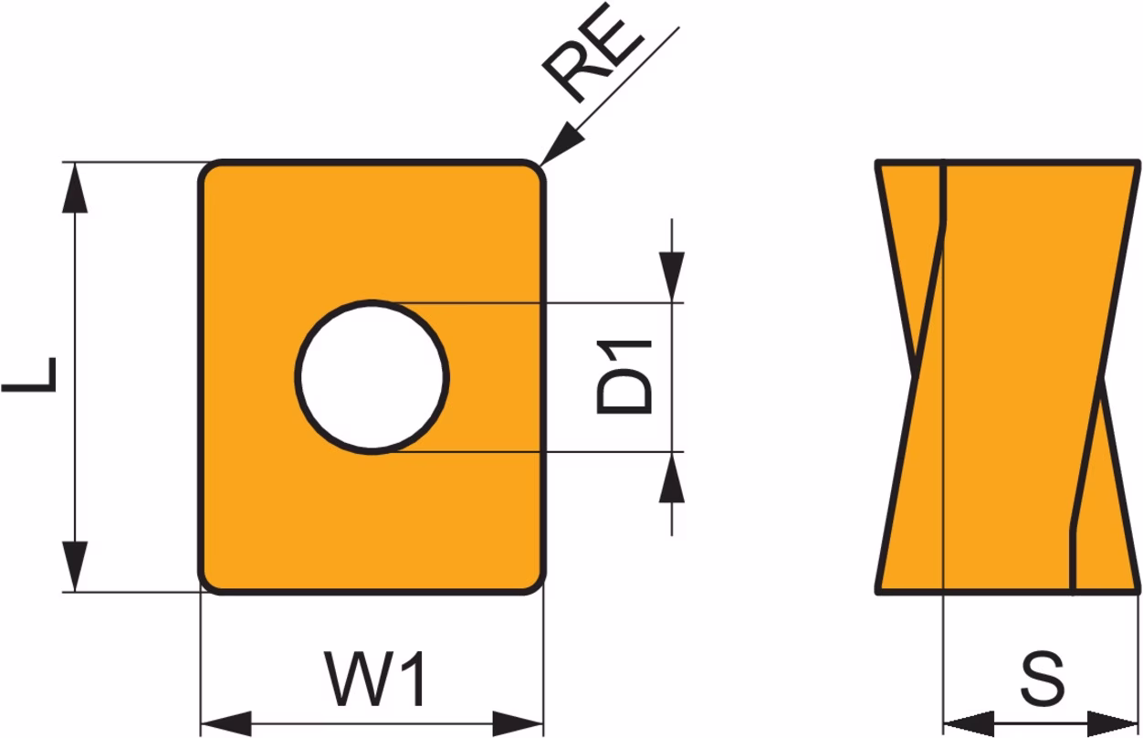 Fräswendeschneidplatte ISO LNMU 160708SR-M:8215 D. 5,7mm PVD beschichtet