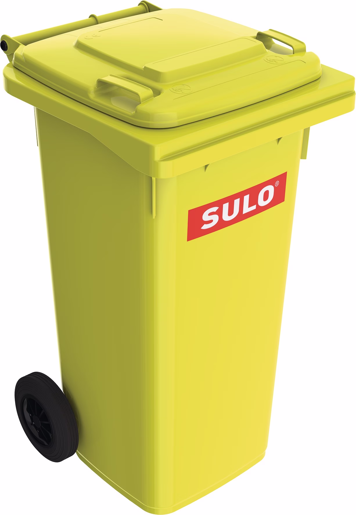 Müllgroßbehälter 120l HDPE gelb fahrbar,n.EN 840