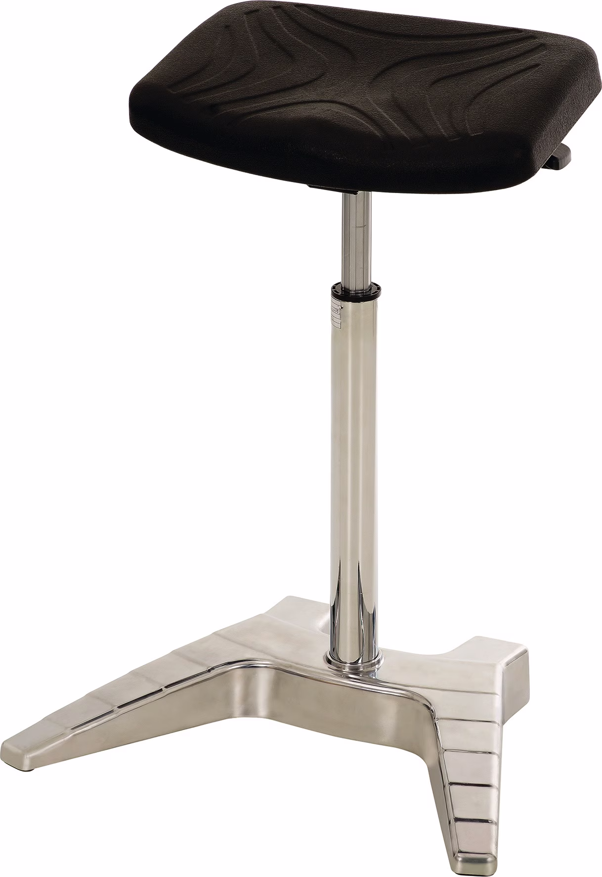 Stehhilfe PU-Integralschaum Sitz-H.650-850mm Alu.pol.m.Transportrollen