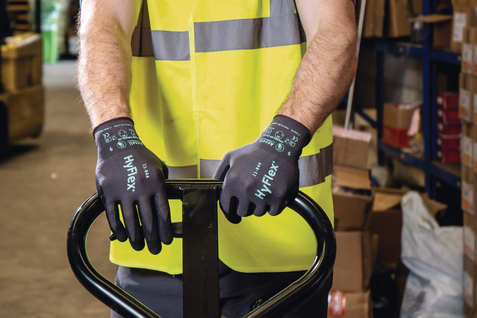 Handschuhe HyFlex 11-844 AeoroFiT™ Nylon, Spandex, Nitrilschaum EN 21420,EN 388,EN 407 PSA-Kategorie II ANSELL