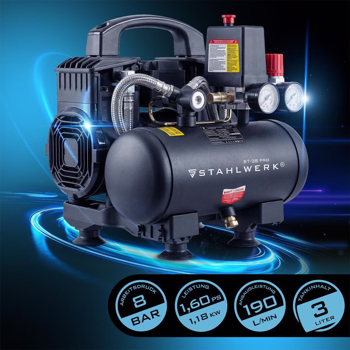 Kompressor ST-38 Pro 190l/min 8bar 3l