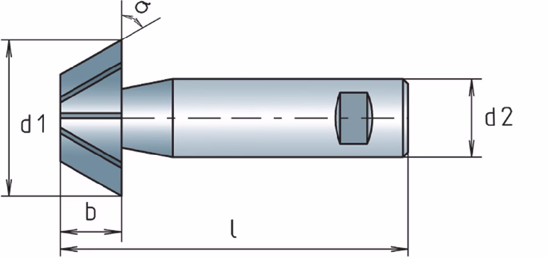 Winkelfräser DIN 1833D TypN D.16mm 60Grad HSS-Co Z.8