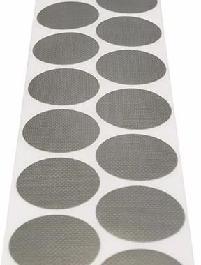 Gewebeklebepunkte Durchmesser30mm 2-reihig PE silbefarben 4000St./Rolle