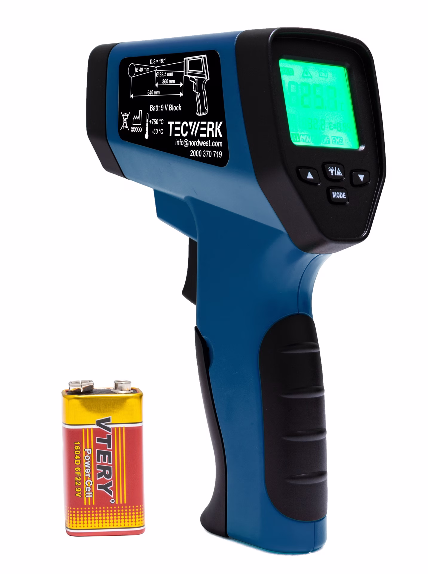 Infrarotthermometer -50 b.ca.750GradC ±2GradC