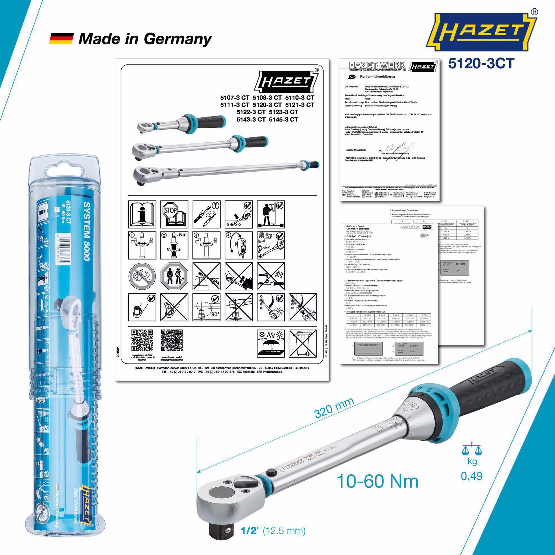 Drehmomentschlüssel 5120-3 CT 1/2 Zoll 10-60 Nm