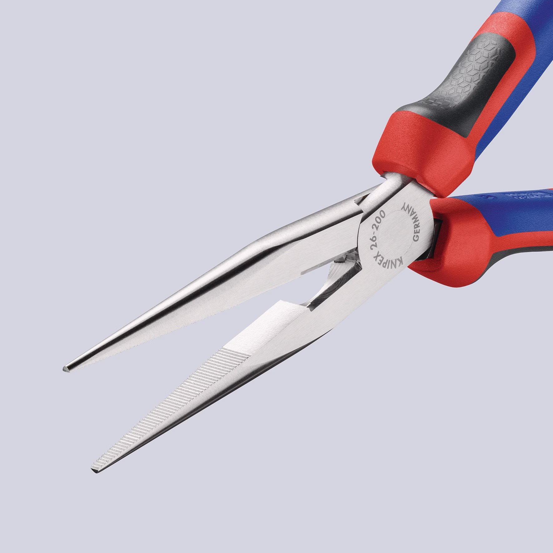 Flachrundzange L.200mm verchr.ger.Comfort-Griff