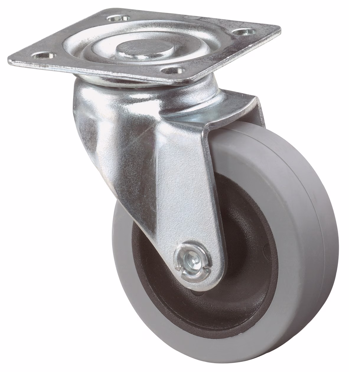 Lenkrolle D.50mm Trgf.35kg m.Platte grau