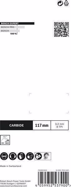 Stichsägeblatt Plastic Composites T301CHM Gesamt-L.117mm Zahnt.3,3mm 3 St./Karte