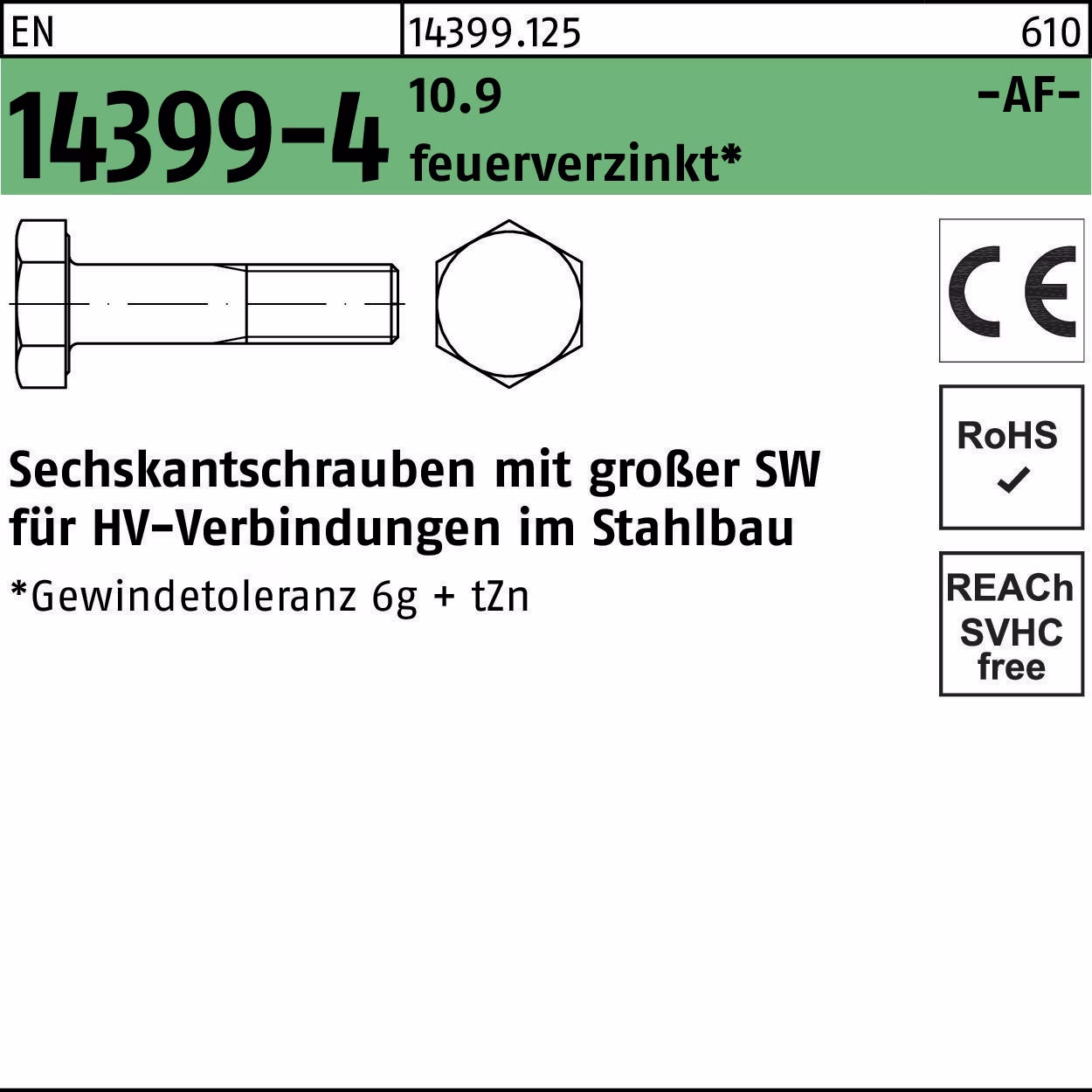Sechskantschraube EN 14399-4 10.9 1