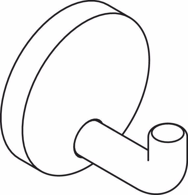 Einzelhaken 477.90.010 einfach A.45mm PA reinweiß 99 D.50mm