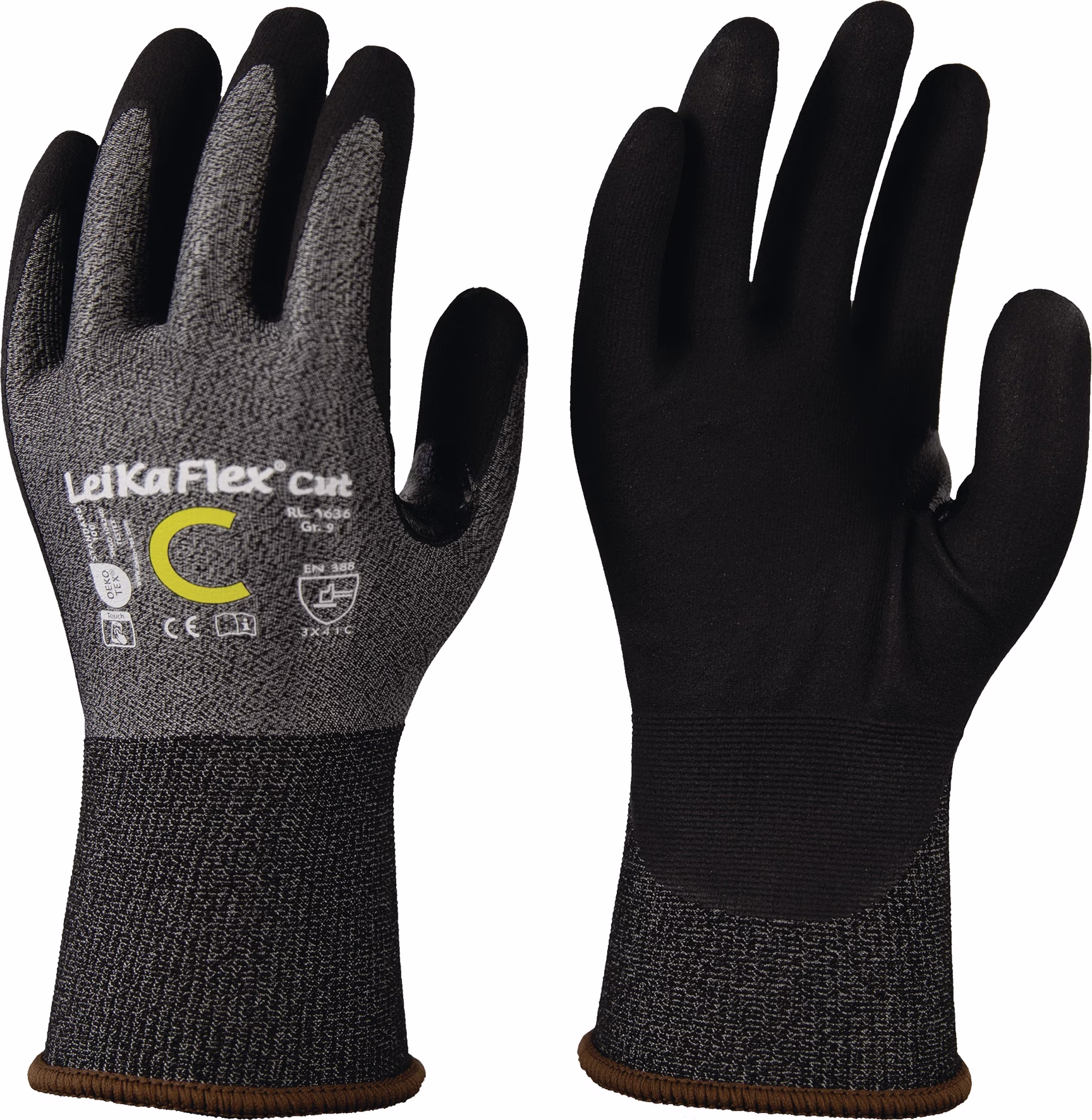 Schnittschutzhandschuhe LeiKaFlex® CUT RL 1636 grau/schwarz EN 388 PSA II