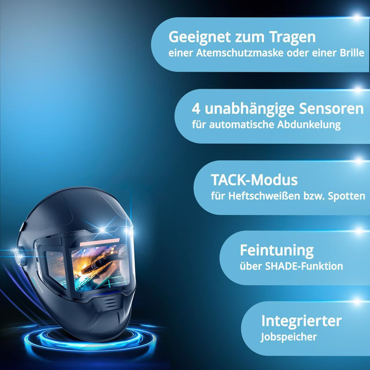 Automatik-Schweißhelm SPLIT 3-in-1 116x81mm
