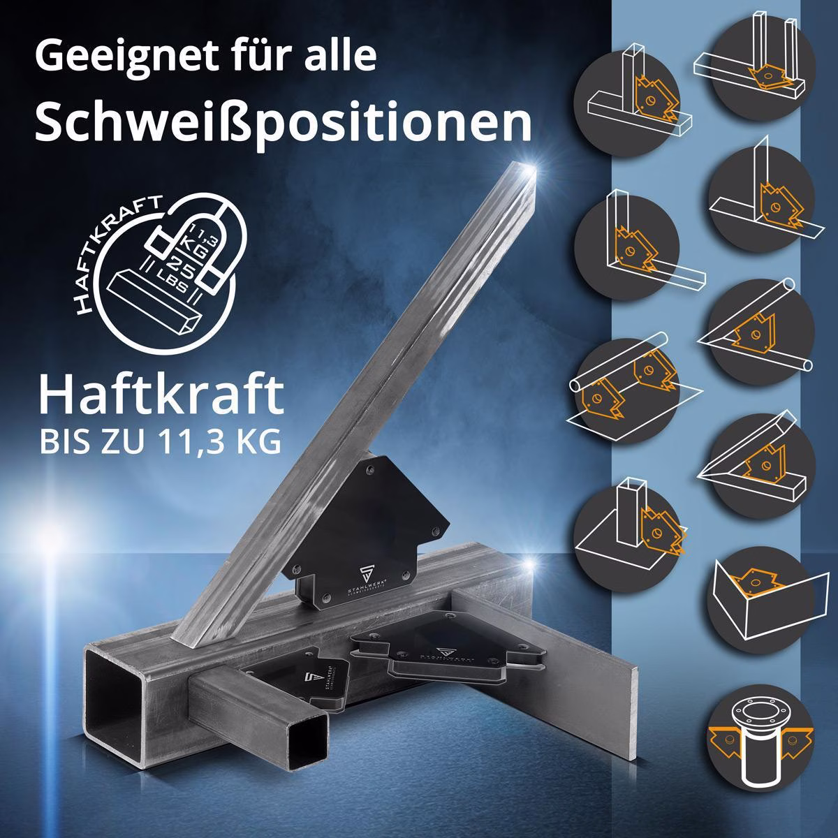 Magnet-Schweißwinkel 120x85x14mm 45Grad,90Grad u.135Grad 4er Set