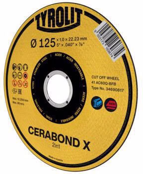 Trennscheibe PREMIUM CERABOND X D125x1,0mm ger.Bohr.22,23mm