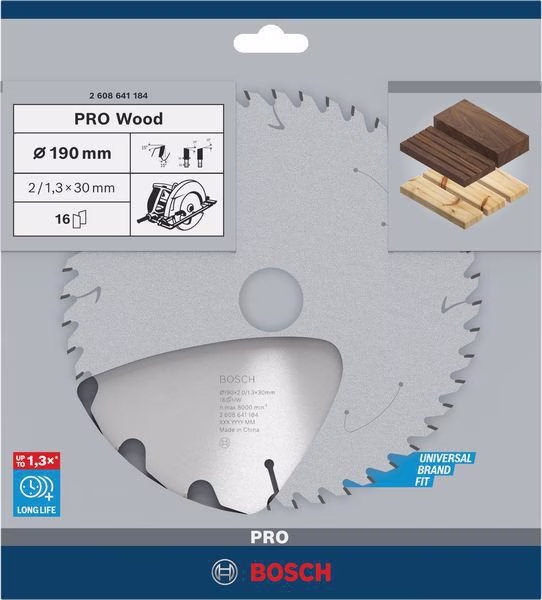 Kreissägeblatt PRO Wood AD 190mm Z.16 WZ Schnitt-B.2mm