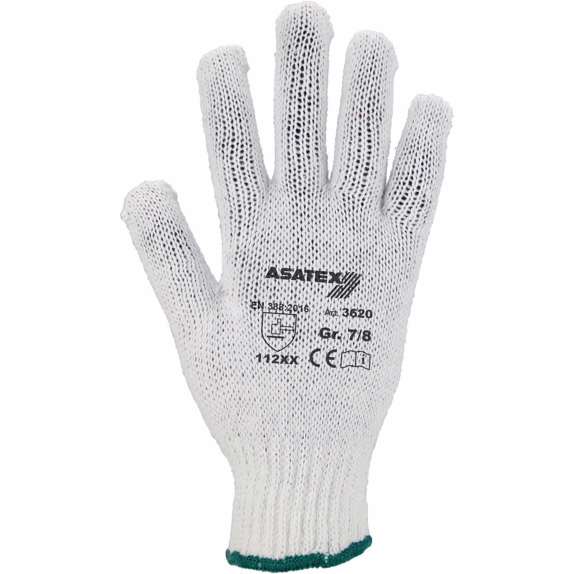 Handschuhe Gr.9/10 weiß/blau EN 388 PSA II Polyester/Baumwolle