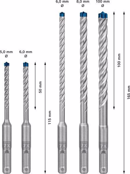 Hammerbohrersatz Expert plus 7X 5-tlg.SDS Plus Ku.-Kass.m.Euroloch