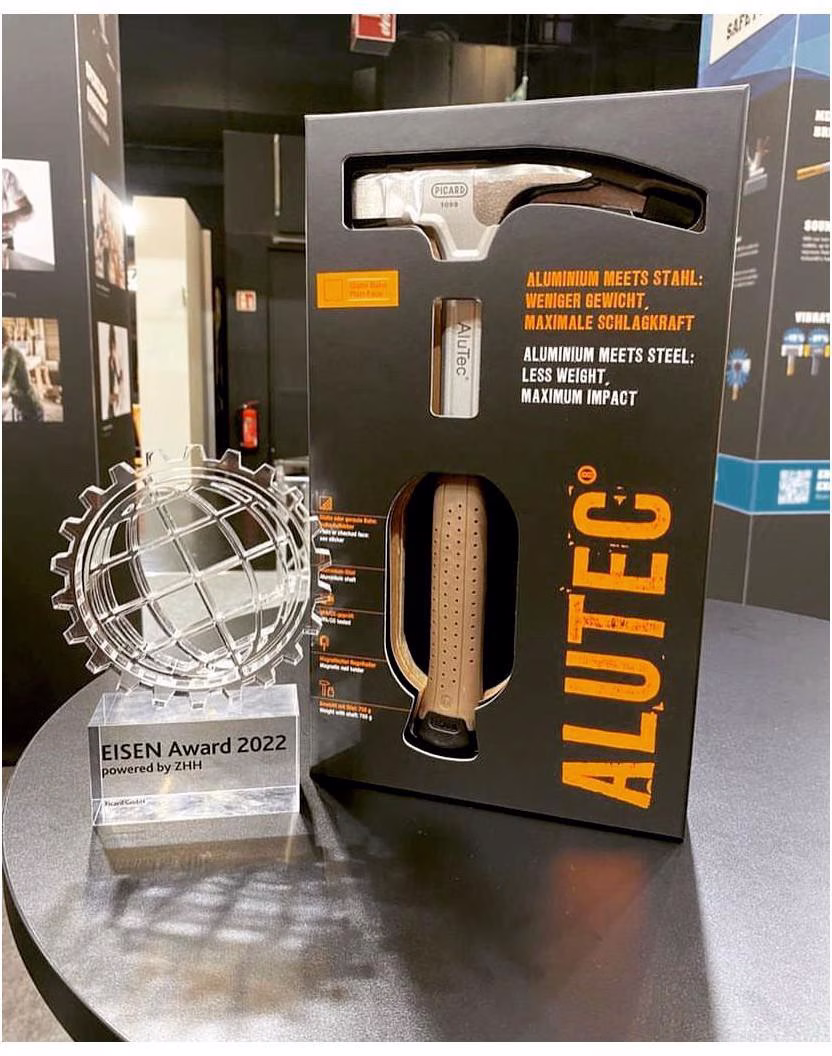 Latthammer AluTec® ähnl.DIN 7239 Kopf-G.450g m.Magnet glatt 2-Komponentenstiel