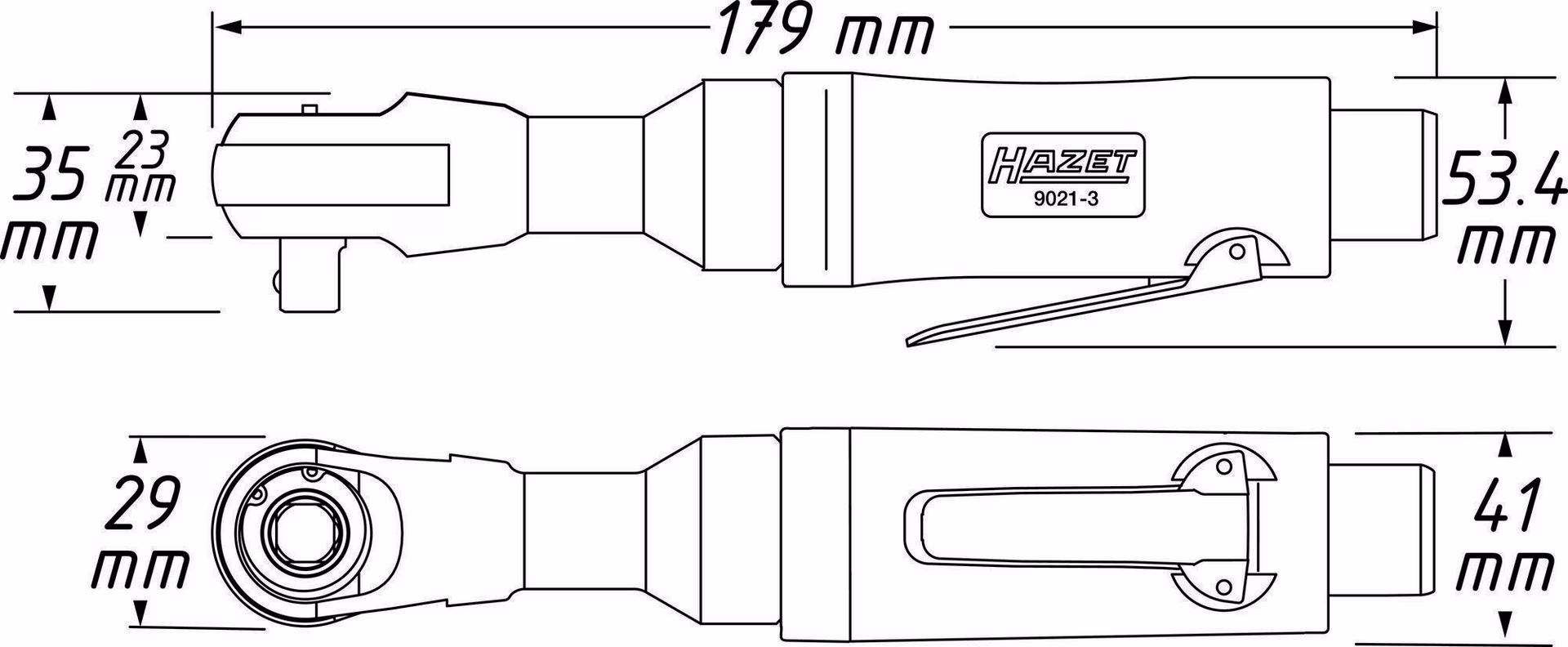 Druckluftratschenschrauber 9021-3 10mm (3/8Zoll) A4-kt.35 Nm