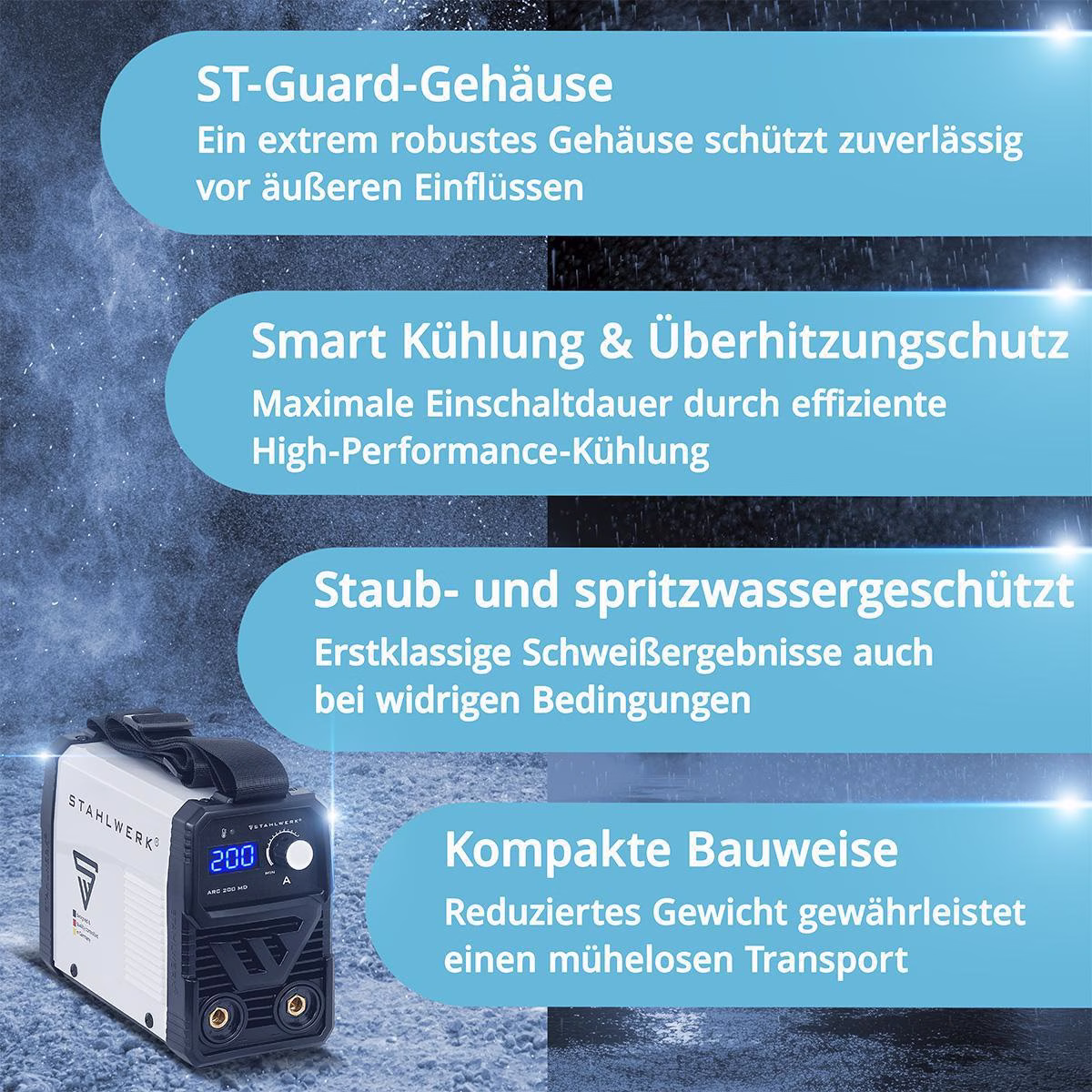 Elektrodenschweißgerät ARC 200 MD m.Zub.20-200 A