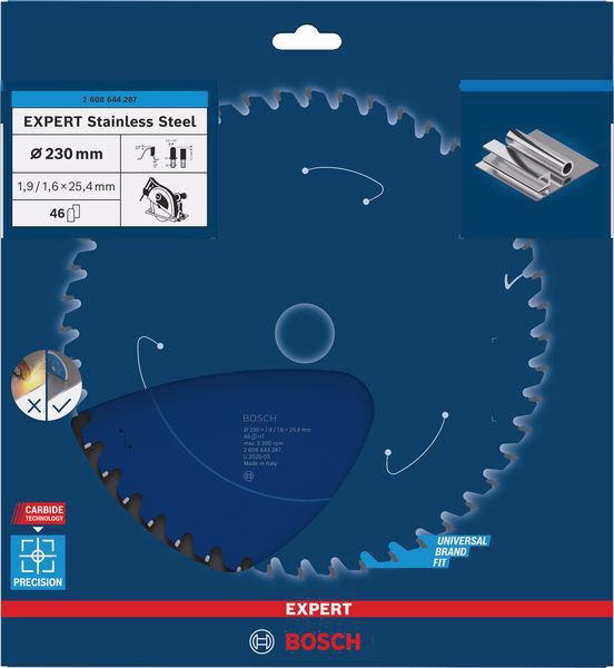 Kreissägeblatt EXPERT Stainless Steel AD 230mm Z.46 Bohr.25,4mm Schnitt-B.1,9mm