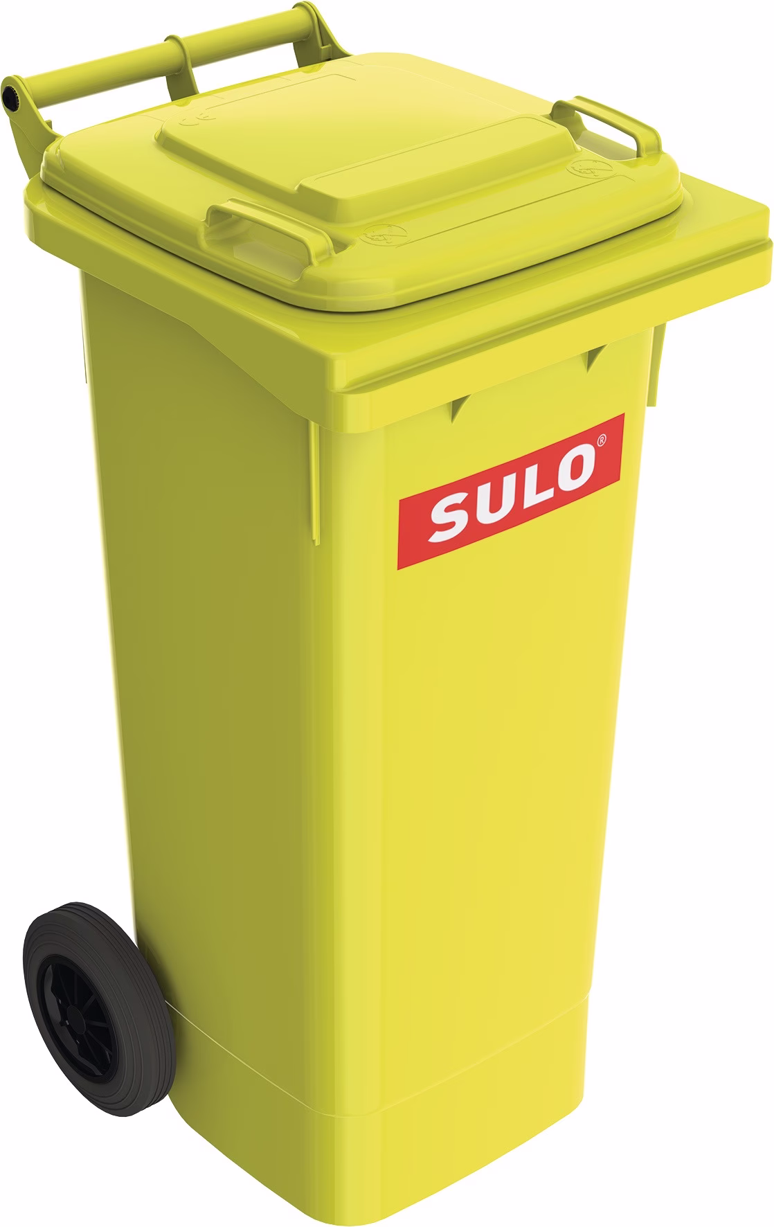 Müllgroßbehälter 80l HDPE gelb fahrbar,n.EN 840