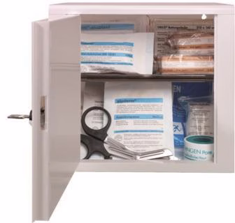 Erste Hilfe Schrank PICCOLO 5001024 DIN 13157 gefüllt weiß