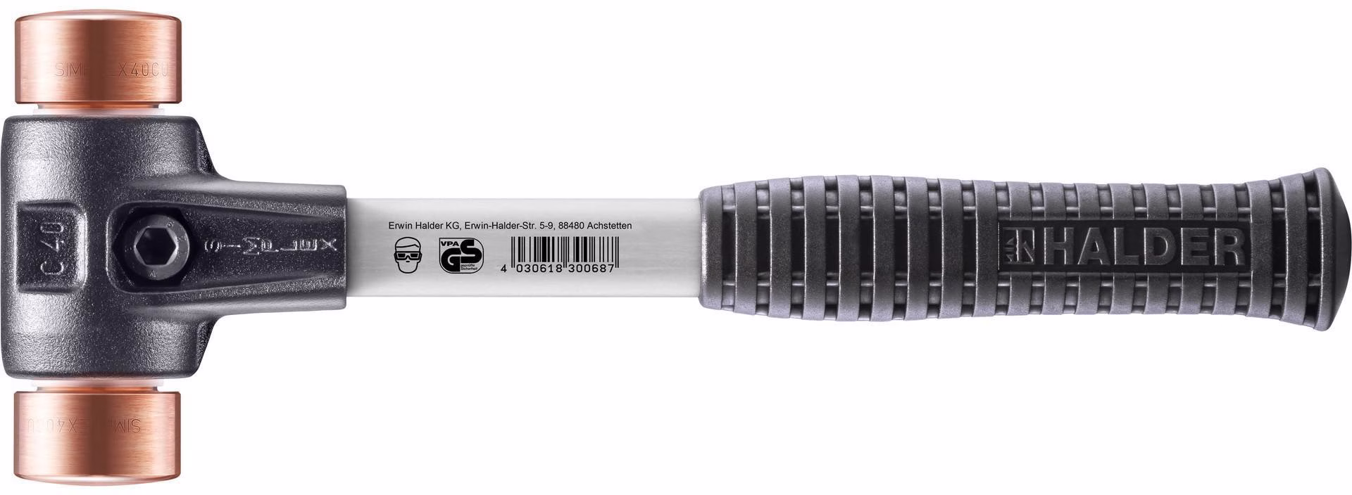 Schonhammer SIMPLEX hart Fiberglas Kupfer m.Ku-Hülse
