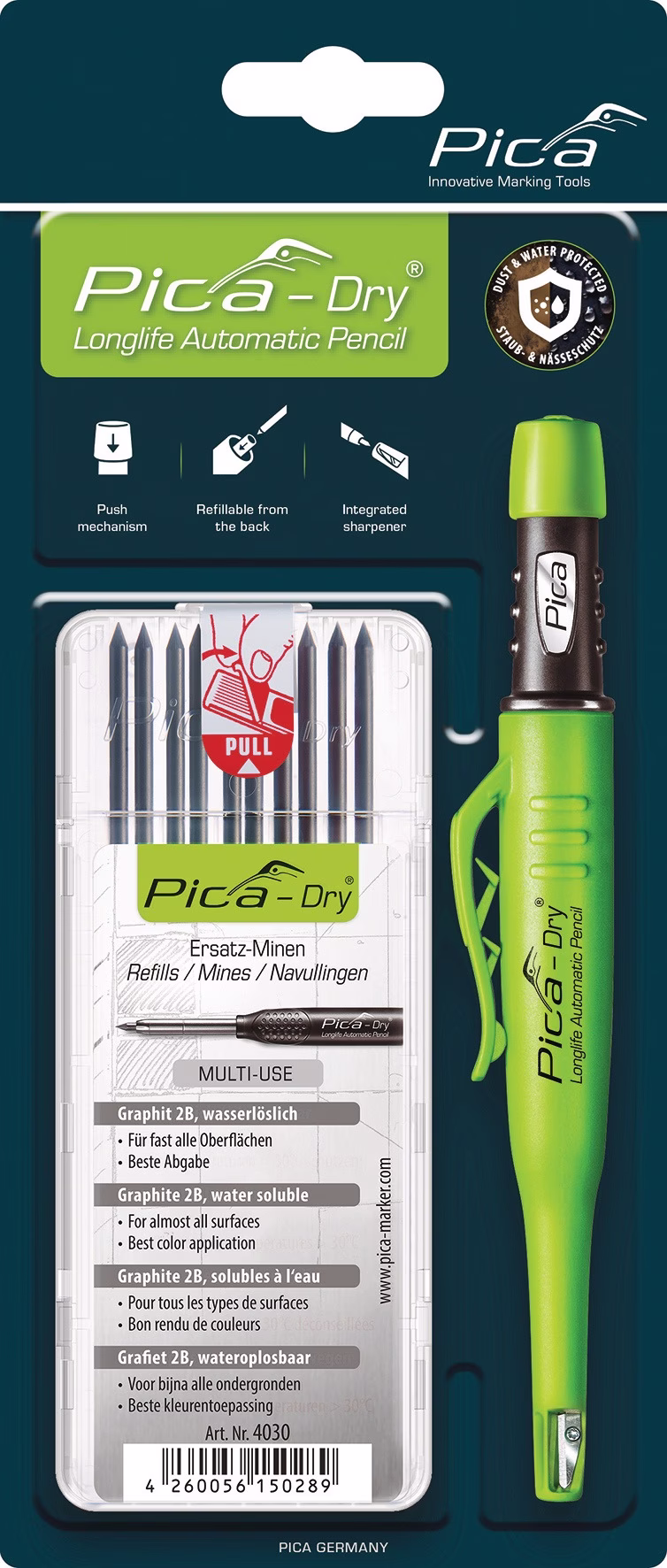 Bau-/Tieflochmarker Pica-Dry Farbe graphit +Minenset 4000 871 853