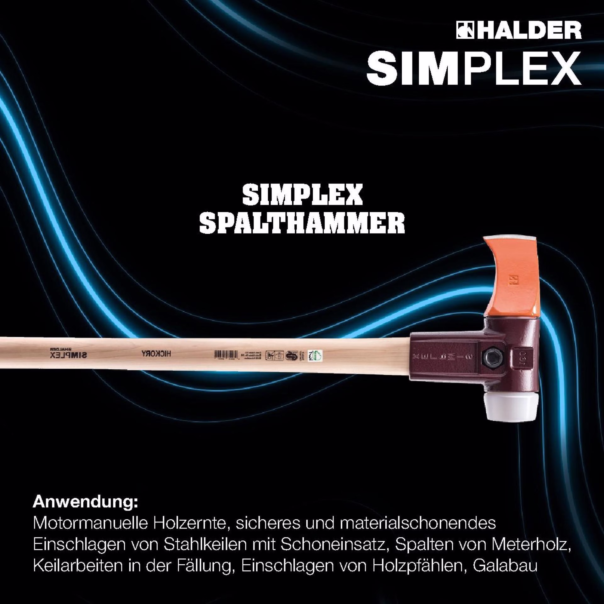 Spalthammer SIMPLEX 4100g Stiel-L.850mm Hickorystiel