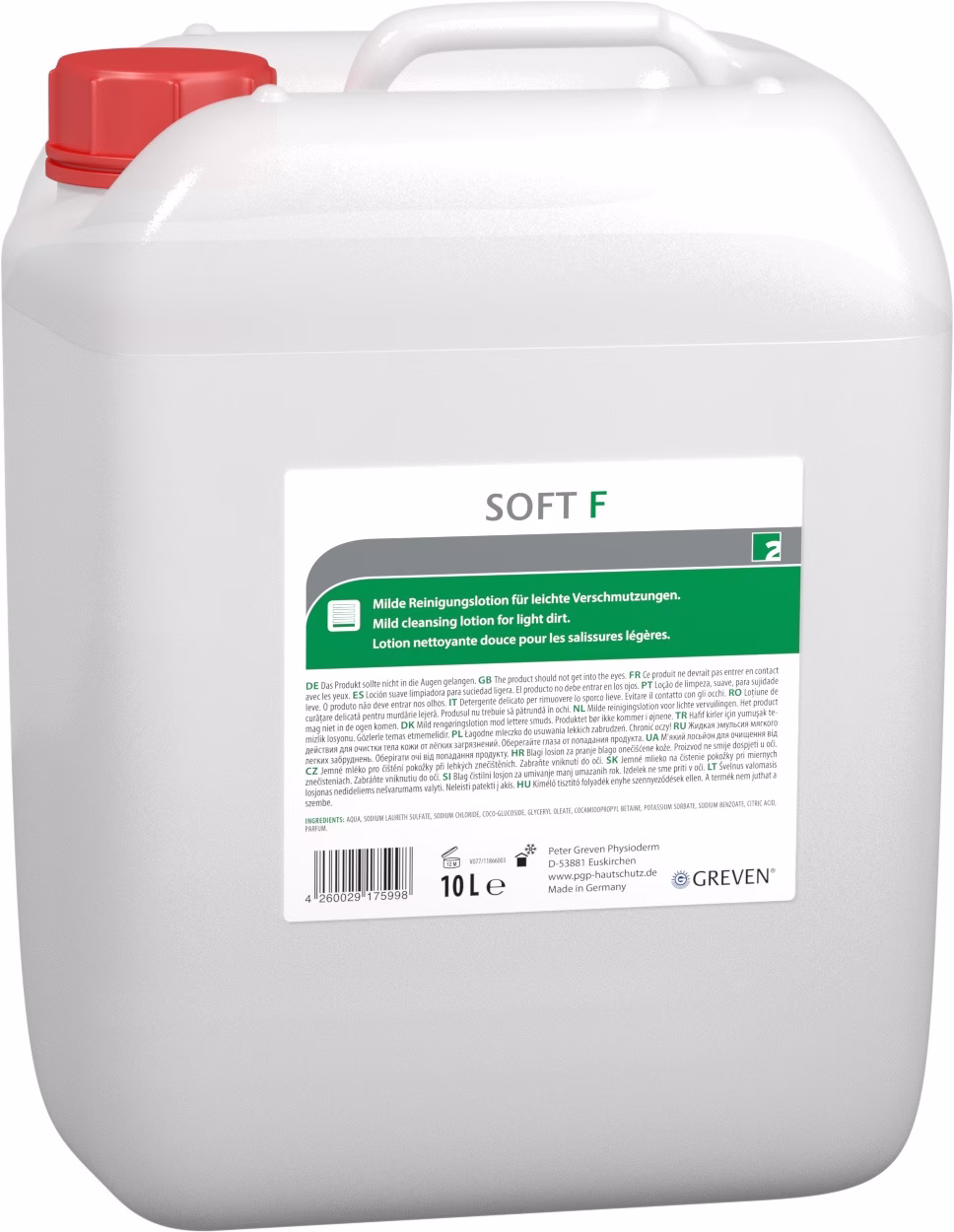 Hautreinigung GREVEN® SOFT F 10l Kanister f.8000339356 leichte Verschmutz