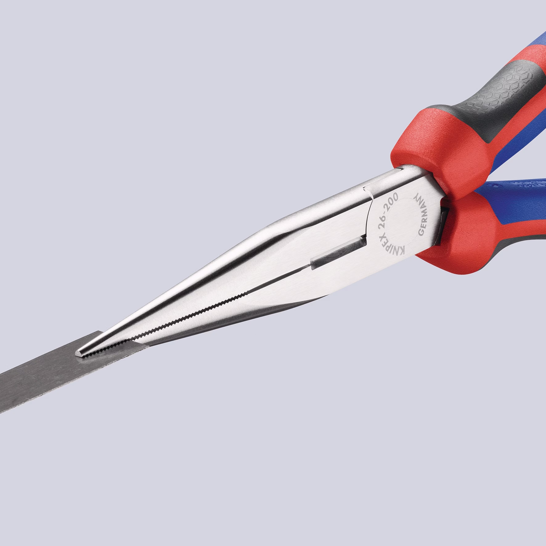 Flachrundzange L.200mm verchr.ger.Comfort-Griff