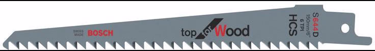 Säbelsägeblatt S 644 D Länge 150 mm Breite 19 mm Zahnteilung TPI 6 4,3 mm geschränkt, geschliffen BOSCH