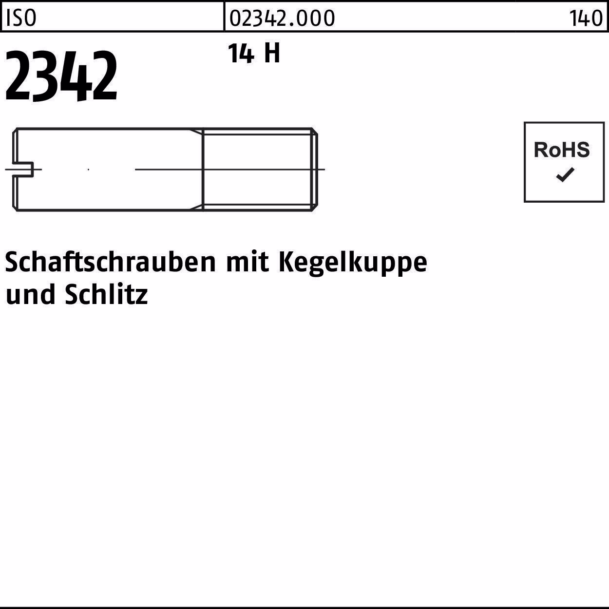 Schaftschraube ISO 2342 Kegelkuppe/Schlitz