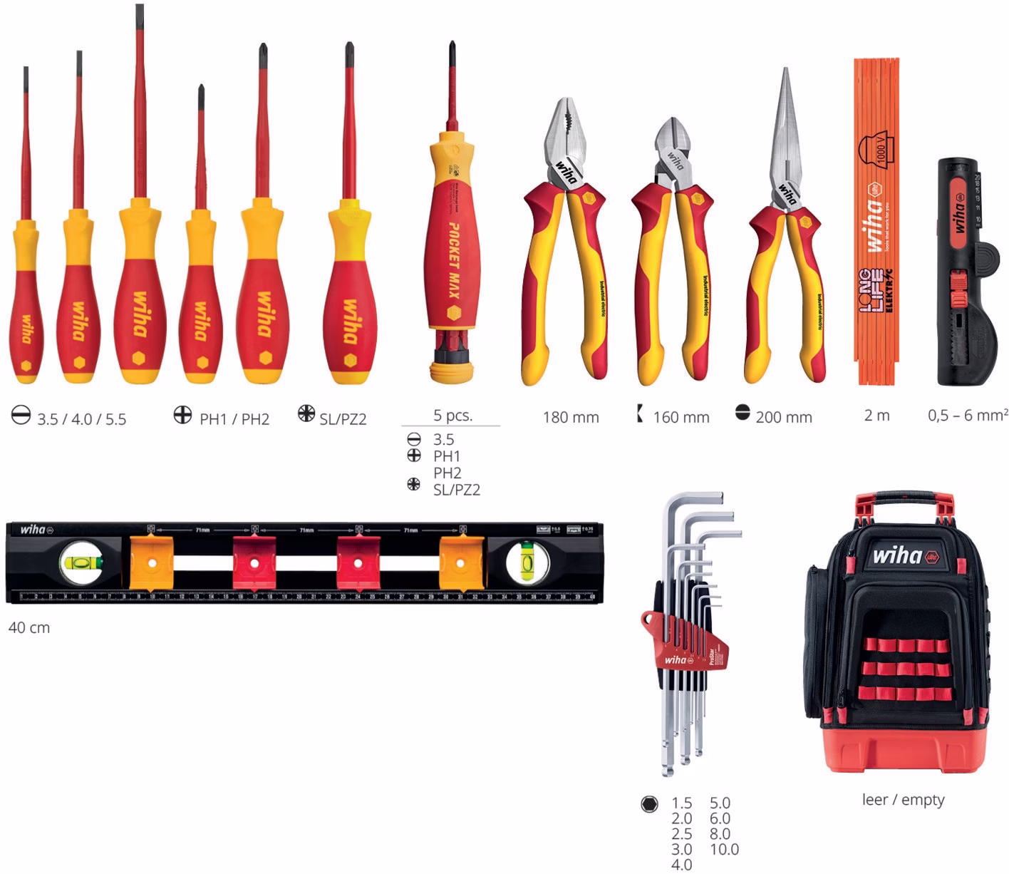 Werkzeugsortiment electric 27-tlg.im Werkzeugrucksack