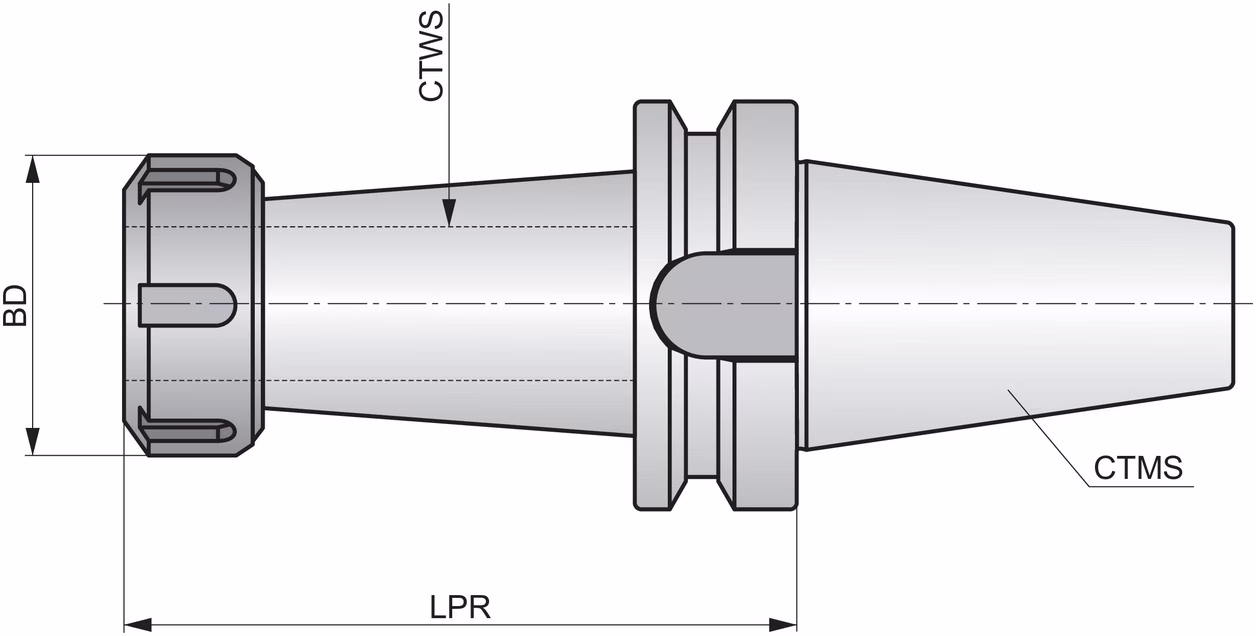 ER Spannzangenfutter ISO BT.40AD-CC.ER25.060 D. 16mm MAS BT