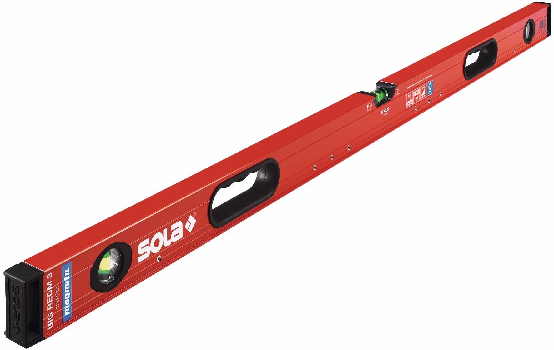 Wasserwaage Big RedM 3 Alu.rot 2 Griffe 0,3 mm/m