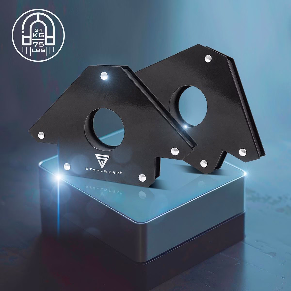 Magnet-Schweißwinkel 34 kg/75 lbs daN 45Grad, 90Grad, 135Grad
