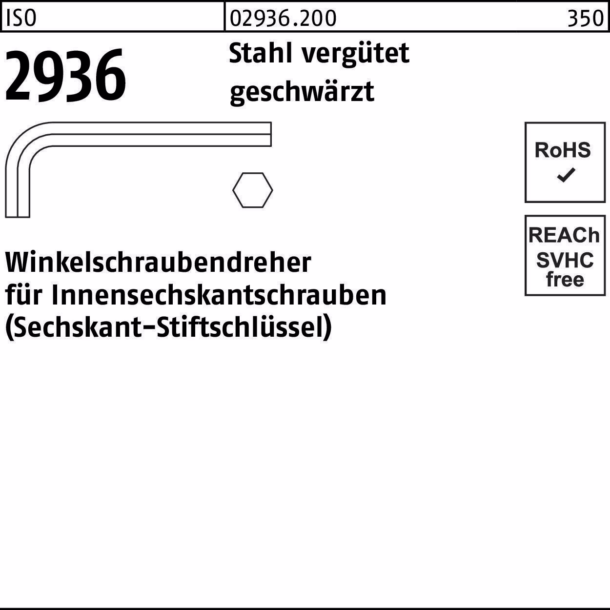 Winkelschraubendreher ISO 2936 SW Stahl vergütet