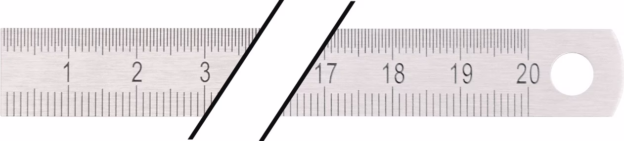 Stahlmaßstab rostfreier Stahl biegsam Teilung B = mm/1/2 mm TECWERK