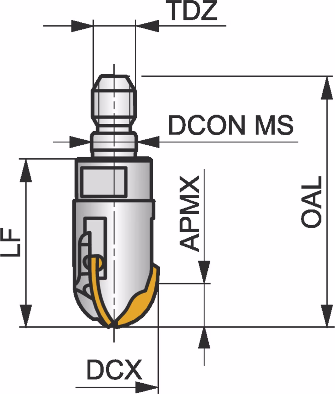 Kugelkopffräser ISO 16K3R035M10-CXP16 D.10,5mm Schneid-D.16mm