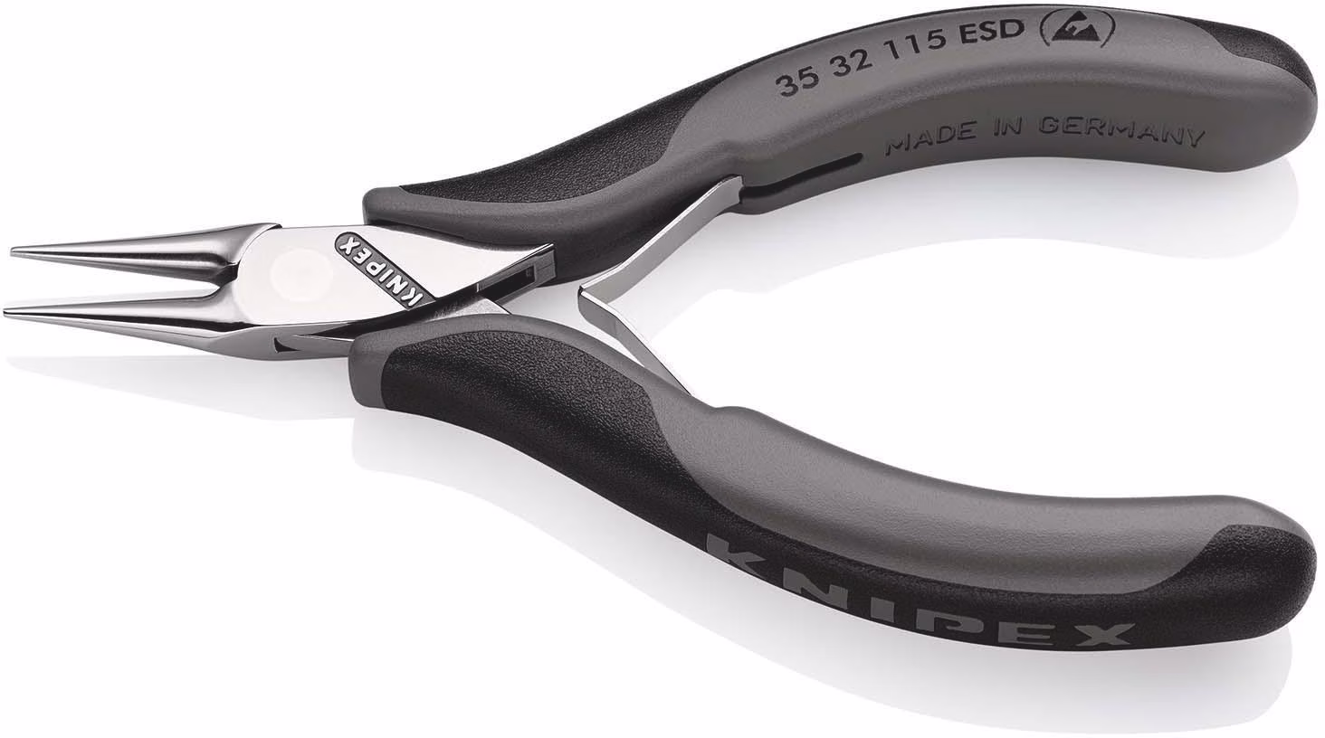 Elektronik-Greifzange Gesamt-L.115mm ESD flachbreite Backen spiegelpol.Form 3