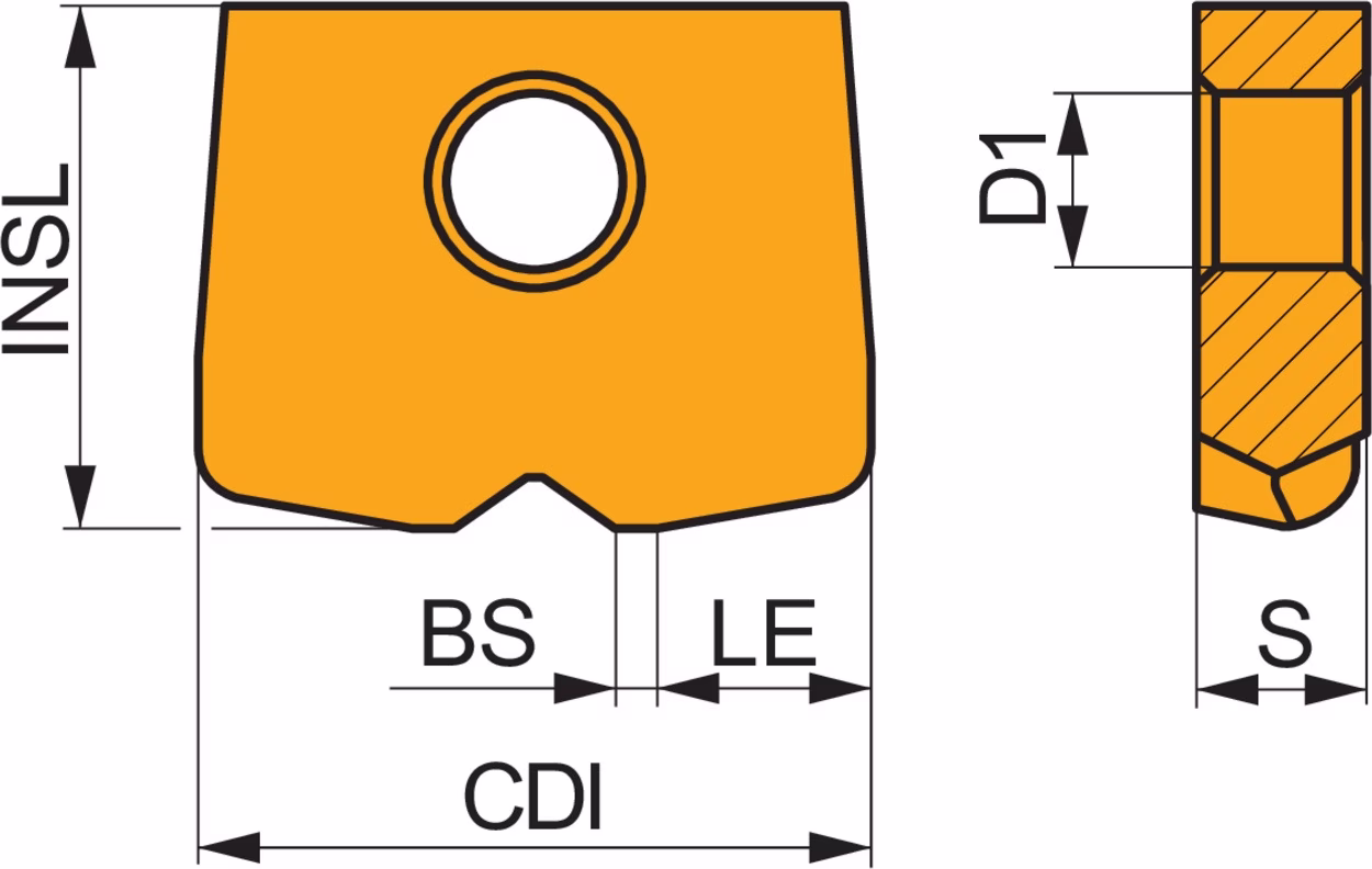 Fräswendeschneidplatte ISO PPHF 120006-CE1:M8330 D.3,5mm PVD beschichtet Gold